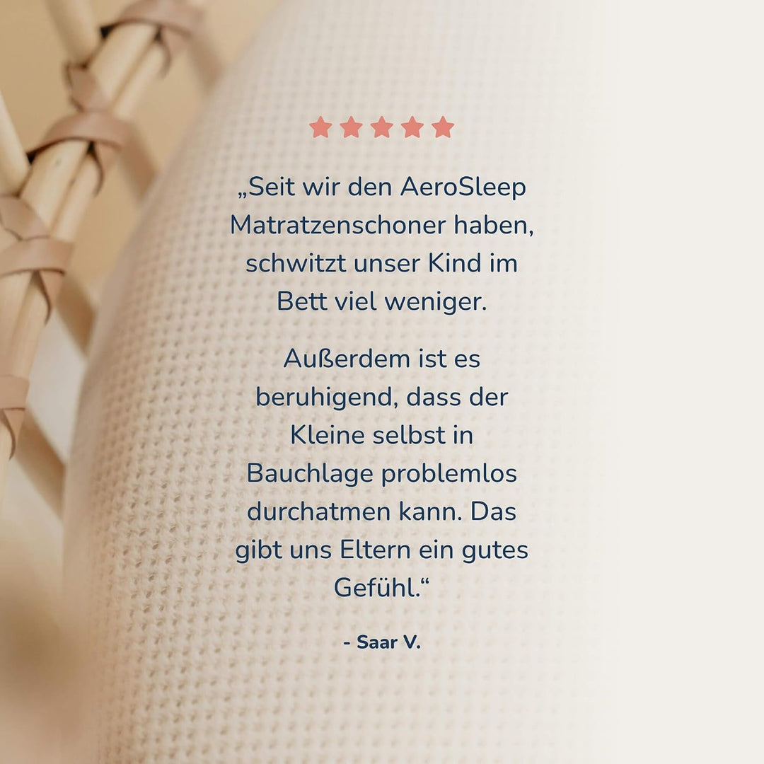 AeroSleep - SafeSleep 3D-Matratzenschoner - Matratzenschutz für Kinder und Baby Matratzen - Wiege -