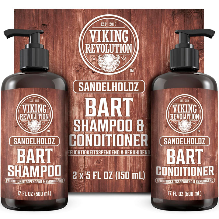 Viking Revolution Bart Shampoo & Conditioner Set - Erweicht, Glättet & Stärkt den Bartwuchs - Natürl