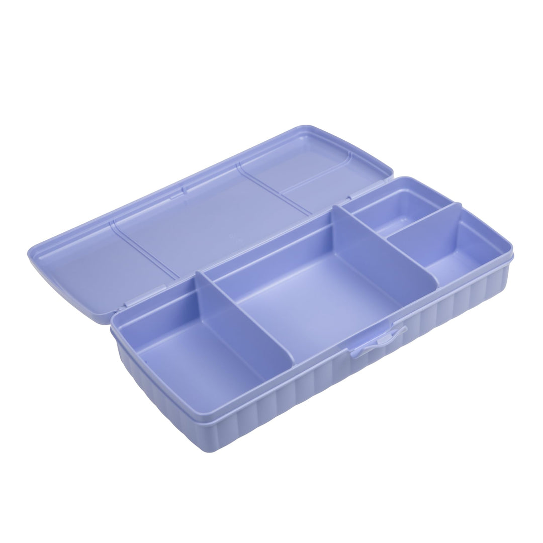 Tupperware Pausenbuffet - Brotdose mit Einteilung + Ketchuplöffel erdbeer