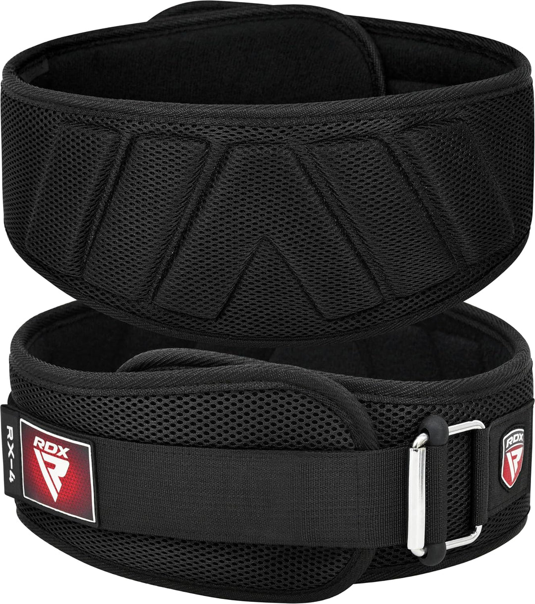 RDX RX4 Weightlifting Belt - EVA Foam Support, Adjustable Nylon Strap & Secure Fit I Gym Belt for Me