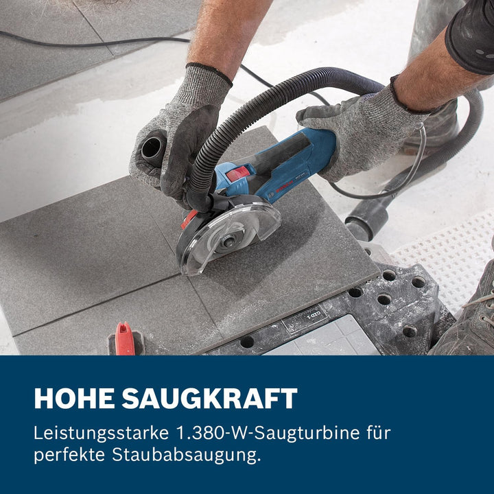 Bosch Professional Nass-/Trockensauger GAS 35 L SFC+ (inkl. 1x Zellulose-Flachfaltenflter, Fugendüse