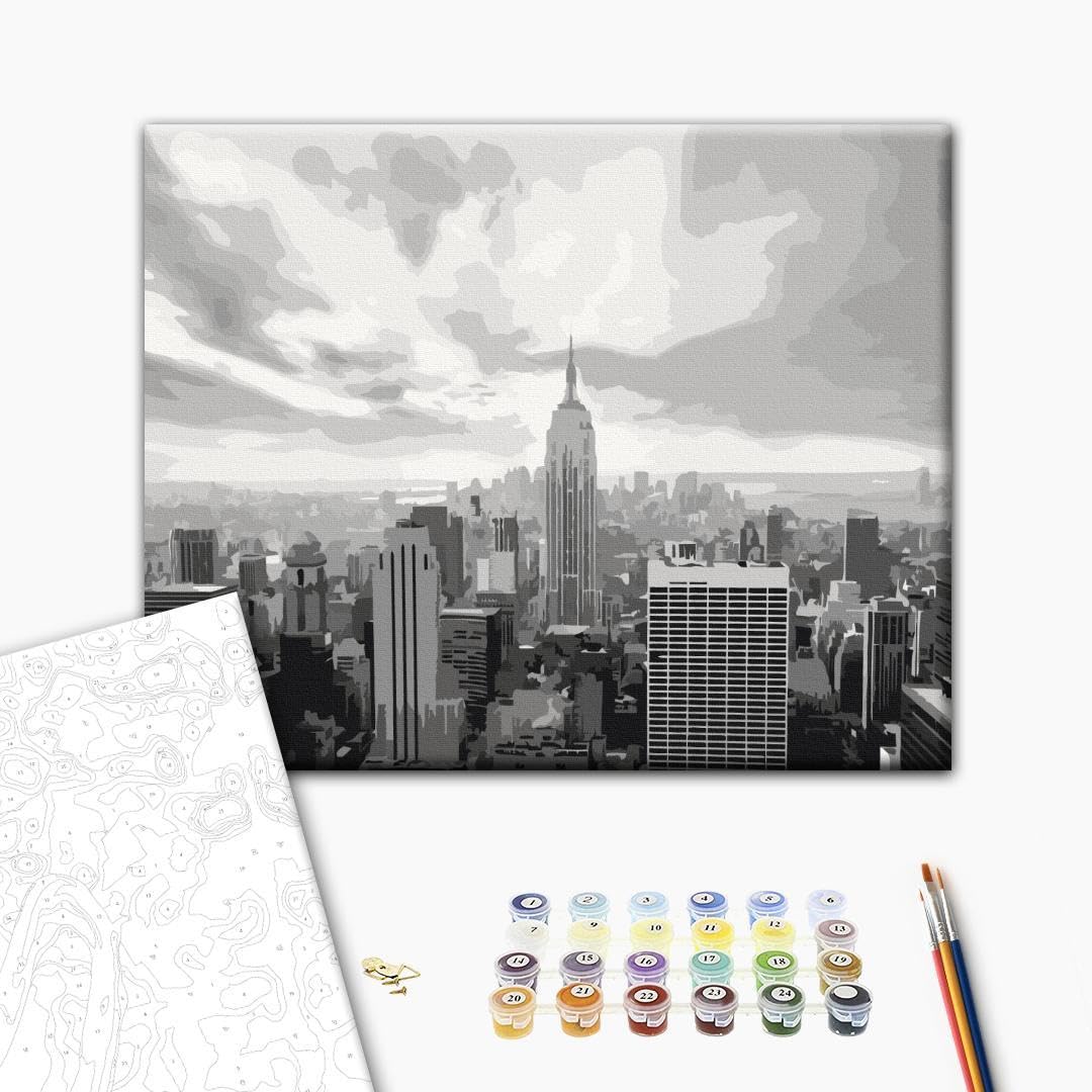 murando - Malen nach Zahlen New York 60x40 cm Malset mit Holzrahmen auf Leinwand für Erwachsene Kind