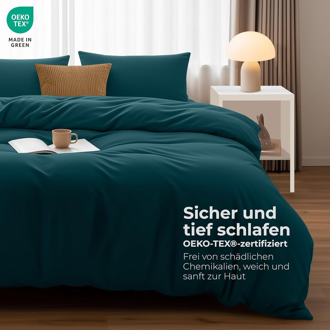 Utopia Bedding Bettwäsche 200x200 Set - Mikrofaser Bettbezug 200x200 cm + 2 Kissenbezüge 50x75 cm -