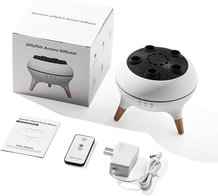 ThreeH 3-in-1 Quallen Diffuser Luftbefeuchter Mit 7 Farben Led Fernbedienung für Homeoffice Yoga Zim