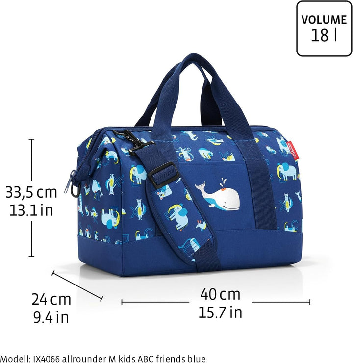 reisenthel Allrounder M Kids Kleine Reisetasche für Kinder Mit Stecklasche für Reisetrolleys, Farbe: