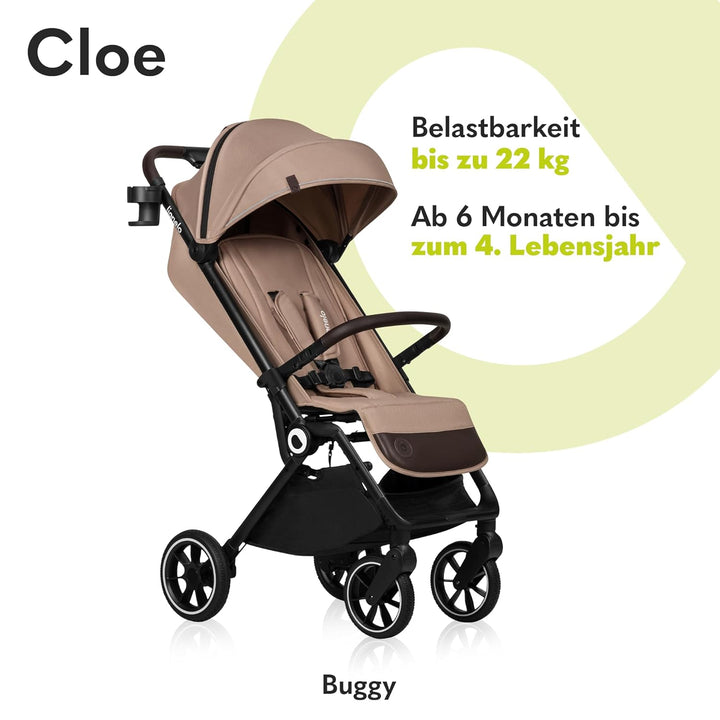 LIONELO Cloe Zusammenklappbarer Kinderwagen bis zu 22 kg, Verstellbare Rückenlehne Schlaffunktion, 5