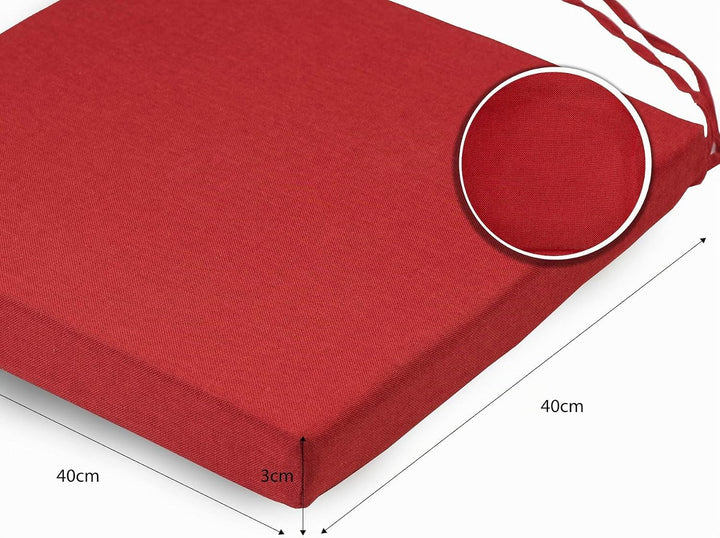sunnypillow 4er Set Stuhlkissen mit Bindebänder - 40 x 40 x 3 cm - Sitzkissen Outdoor für Stühle/Bän