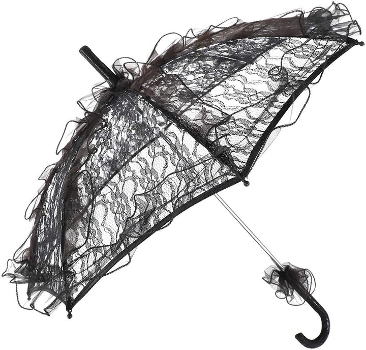 Verrückter Bridal Lace Cotton Umbrella, Blume Bestickt Regenschirm für Hochzeitsfeiern Tanzen Fotogr