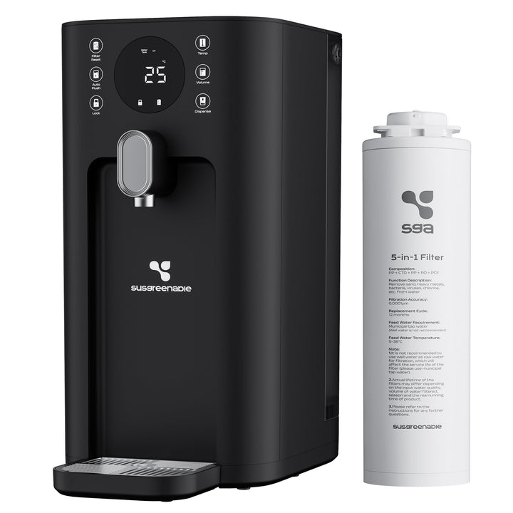 CIARRA X SusGreenable Osmoseanlage Trinkwasser 100GPD, Umkehrosmoseanlage mit Heisswasser, 4 Tempera