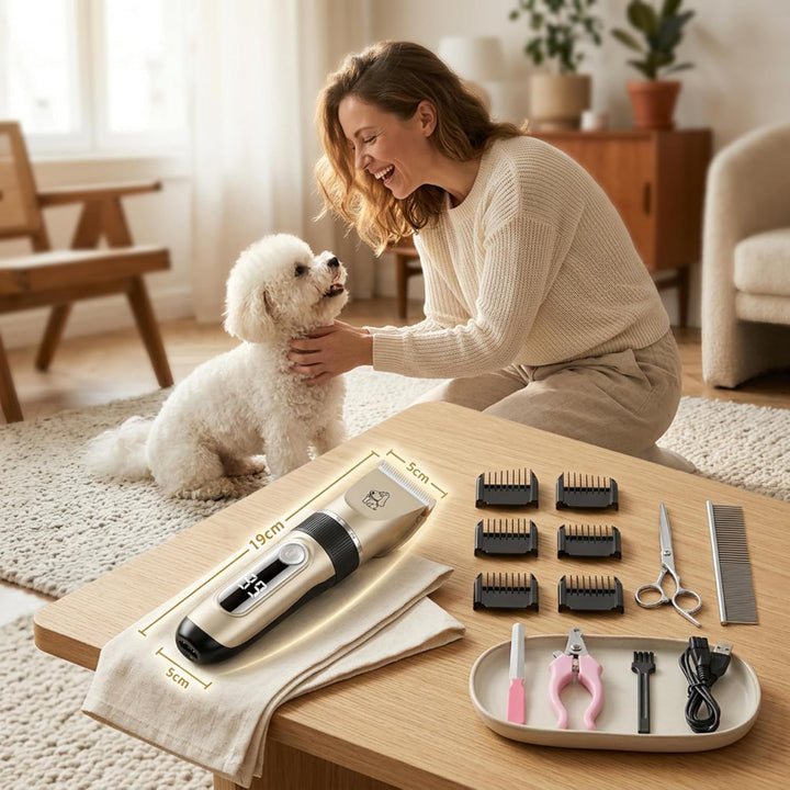 Profi Hundeschermaschine Leise Elektrische Hundetrimmer Schnurlose Tierhaarschneidemaschine für Hund