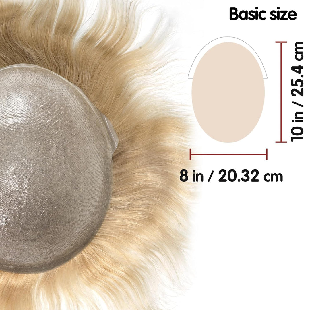 Lordhair Perücke Männer,Realität Toupet,0,06 mm Alle V-Looped Dünnes,Haarfreestyle,Natürlich eng anl