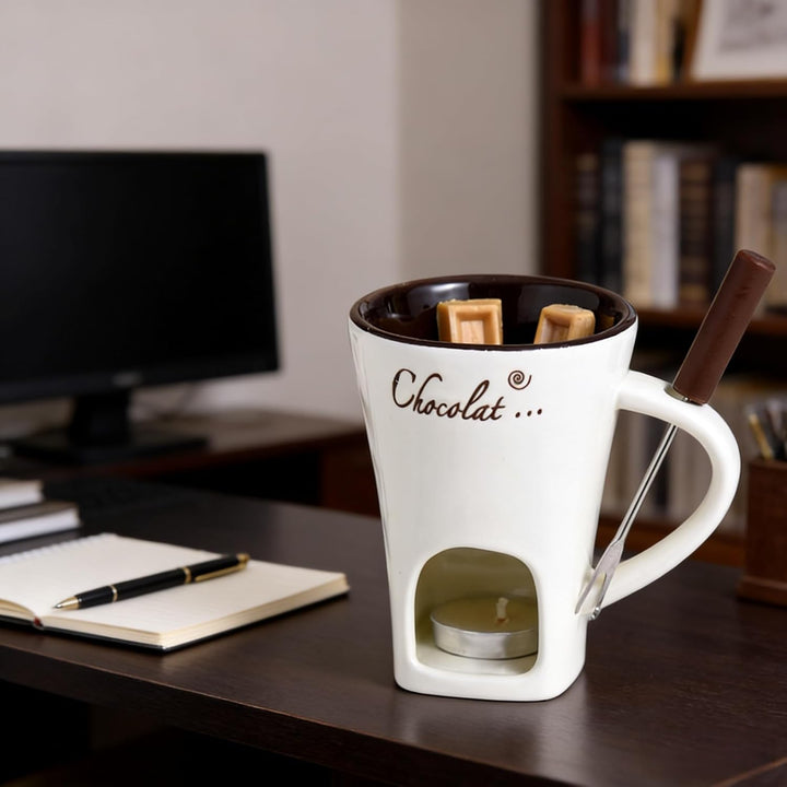 Schokoladenfondue Tasse Schoko Fondueset Fondue Tasse Schokofondue Teelicht Schokofondue Mit Gabeln