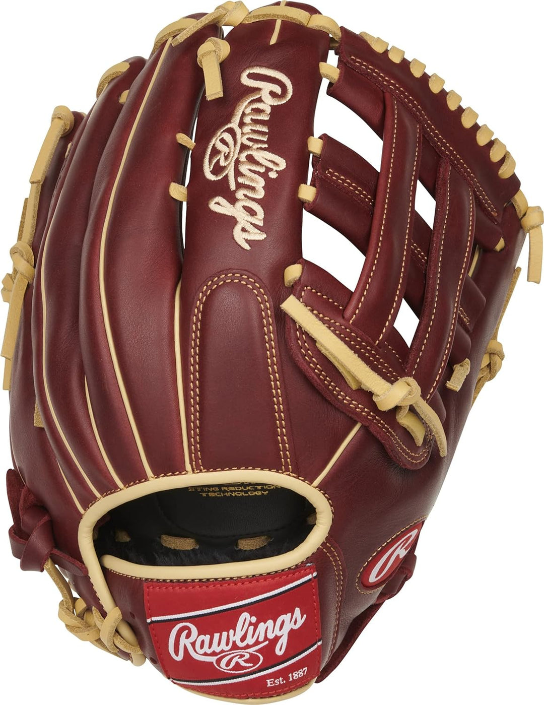 Rawlings Sandlot Baseball-Handschuh-Serie Rechte Hand Wurf Outfield 32,4 cm – Pro H Web – Burgunderr