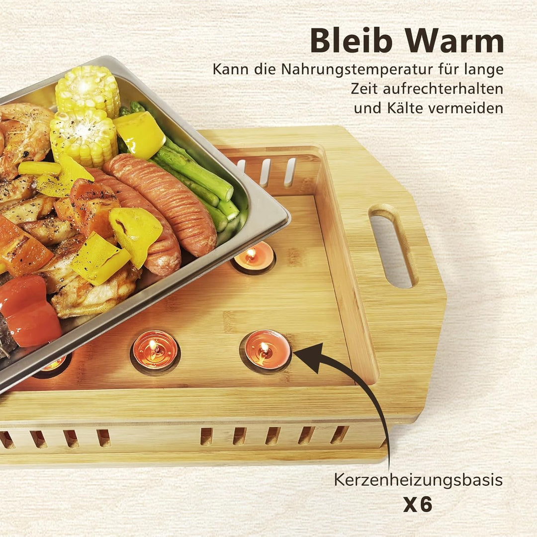Bbq Warmhalteplatte Teelicht,Fleischwarmhalter FüR Grillen,Grill warmhalteplatte,Warmhalteplatte Gri