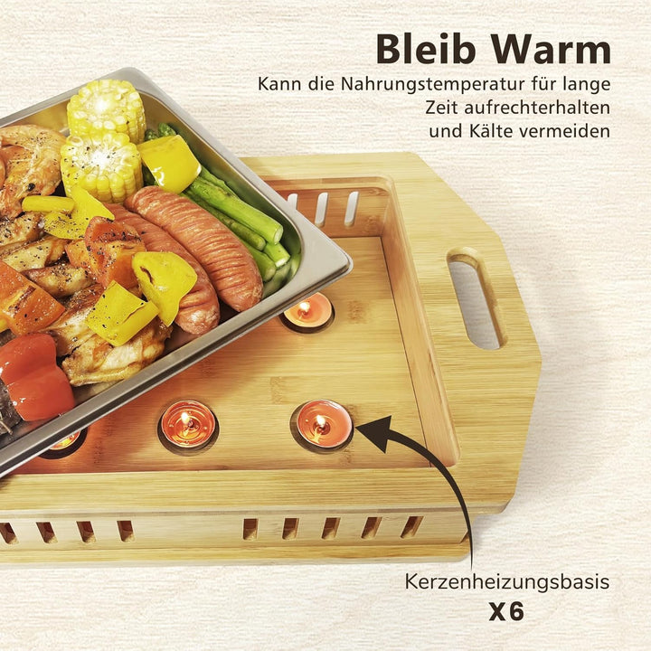 Bbq Warmhalteplatte Teelicht,Fleischwarmhalter FüR Grillen,Grill warmhalteplatte,Warmhalteplatte Gri