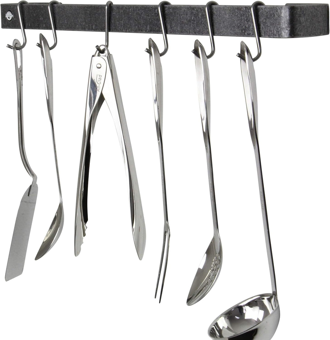Enclume Premier 24-Inch Utensil Bar Wall Pot Rack, Hammered Steel, Hammered Steel