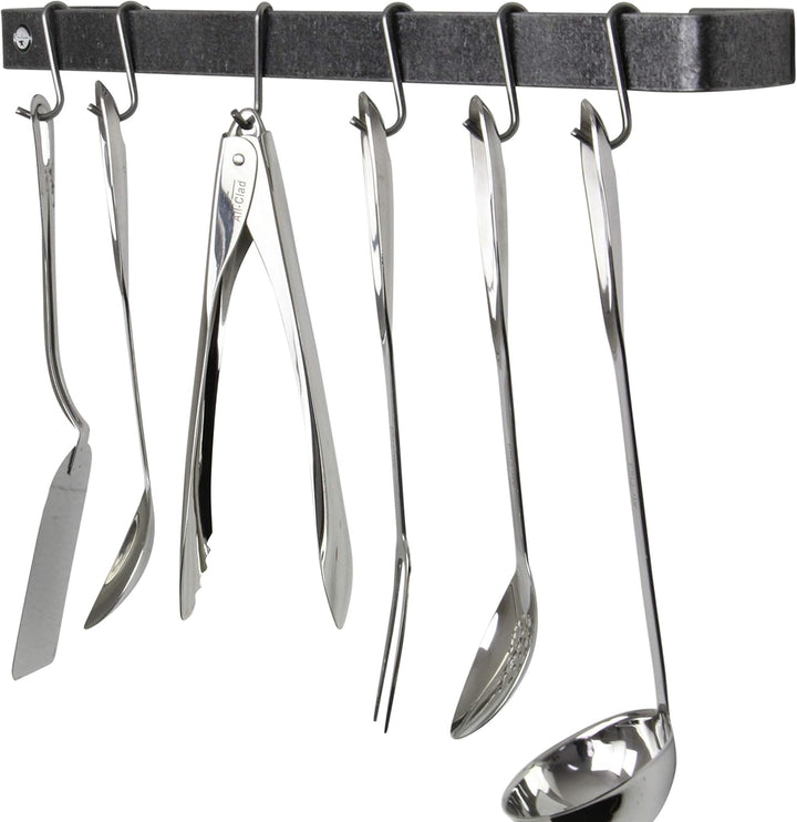 Enclume Premier 24-Inch Utensil Bar Wall Pot Rack, Hammered Steel, Hammered Steel
