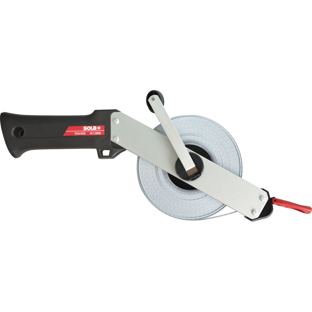 Sola 50051201 Bandmass "Tracker TR 50" aus Stahl mit Multifunktionshaken 50 M in grau/schwarz 50 m G
