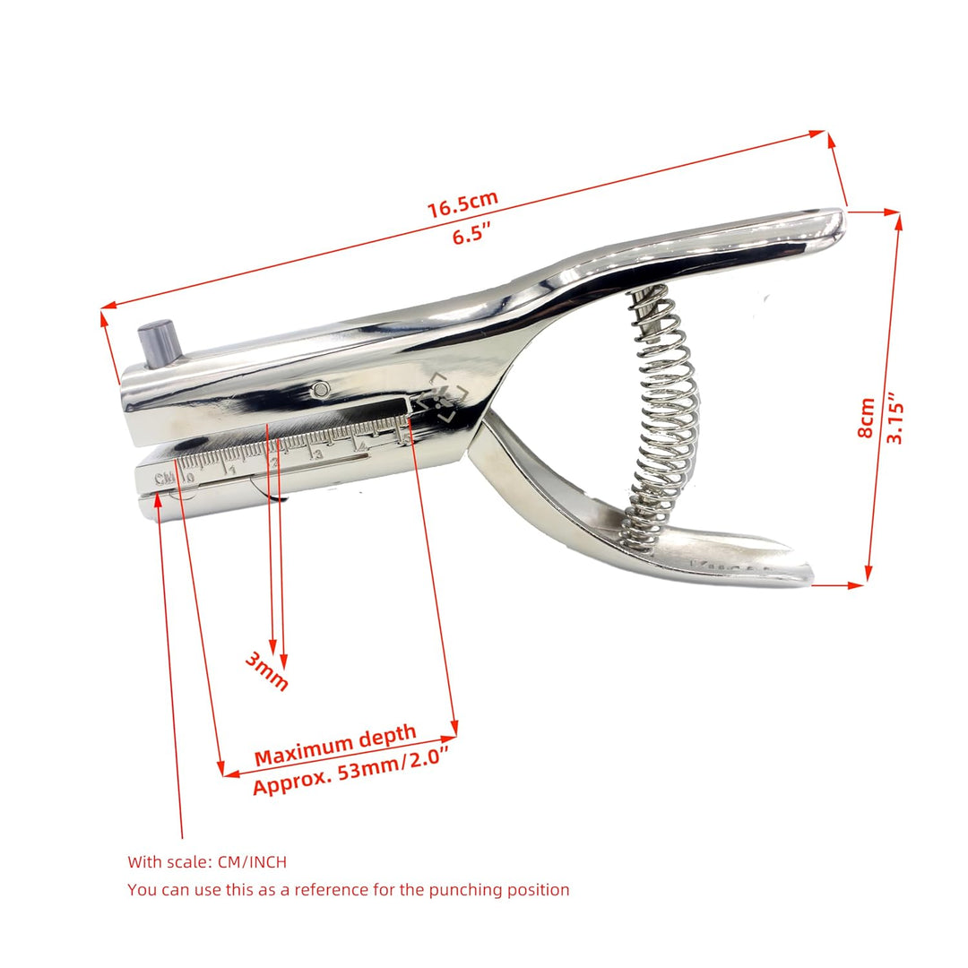 Kucaa 53mm tief erreichen 3mm Runde Kreisloch schwere handgehaltene Einzellochstanze für PVC-Karten