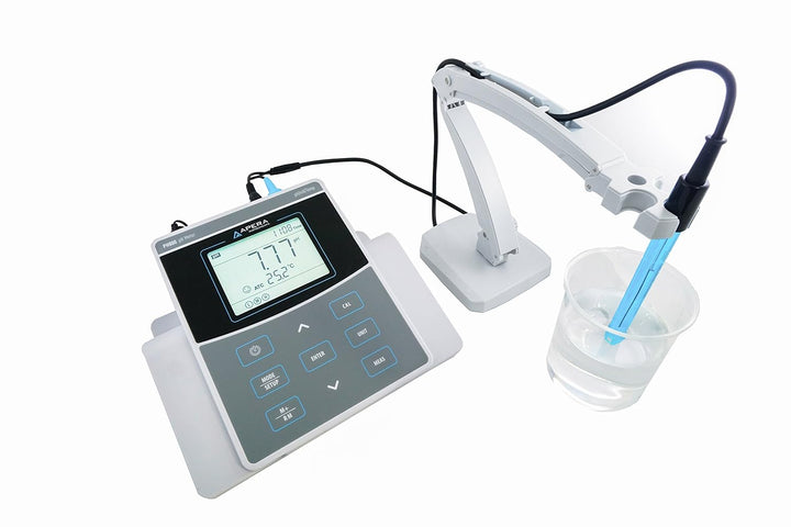 Apera Instruments PH800 Labor-/Tisch-pH-Messgerät (Inklusive 201T-F pH-Elektrode mit integrierter Te