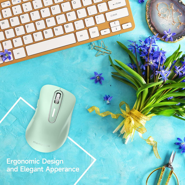 memzuoix Kabellose Maus 2.4GHz, Tragbare Optische Wireless Maus 1400 DPI mit Mini-USB-Empfänger, 5 T