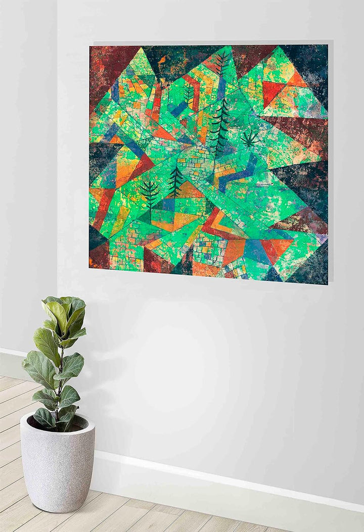 Artley Prints - The Forest Construction by Paul Klee Leinwand-Kunstdruck, moderne quadratische Druck