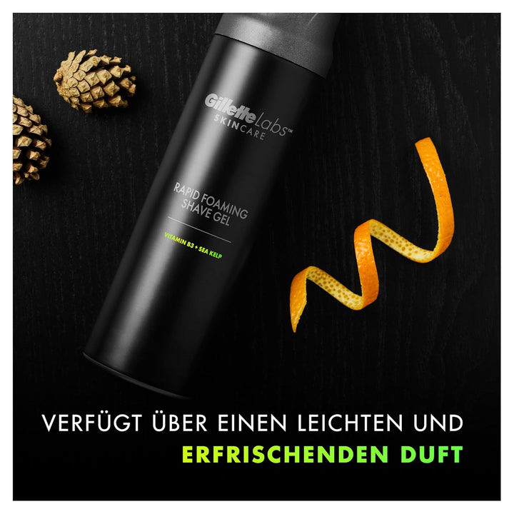 Gillette Labs Rasierer für Männer mit Reinigungs-Element, UEFA Champions League Special Gold Edition