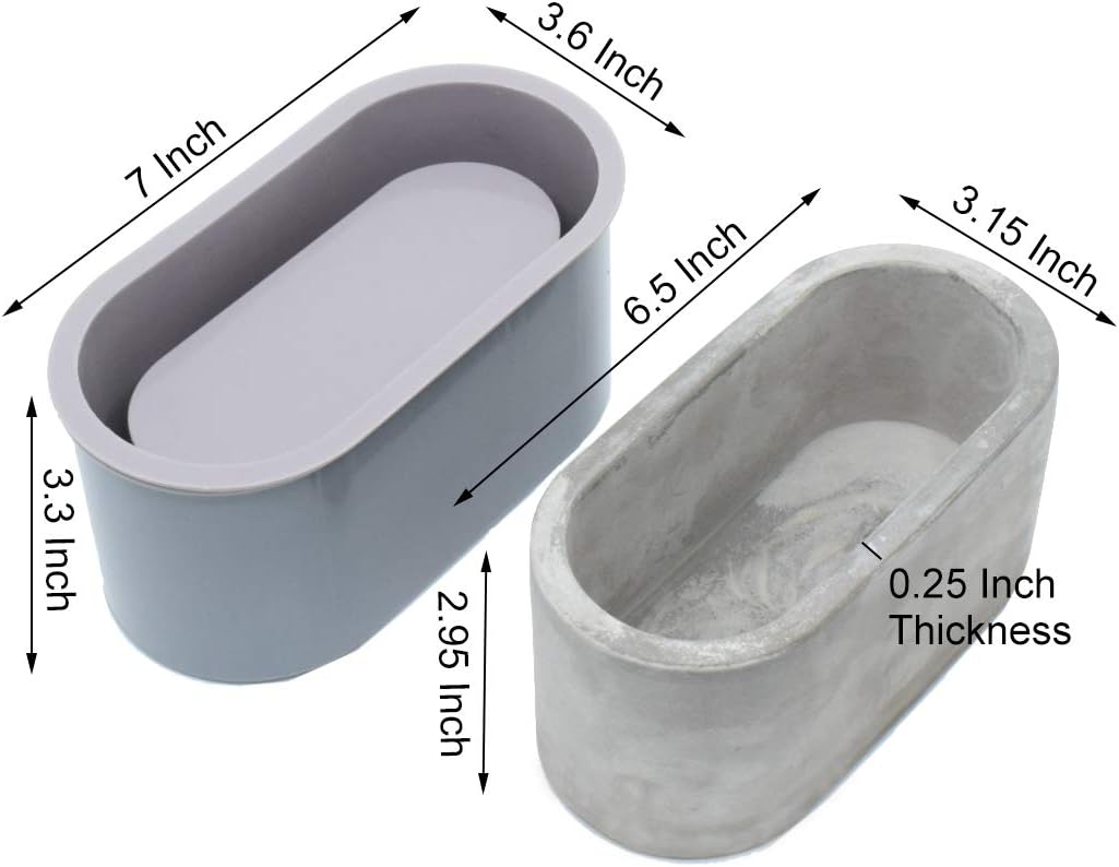 Silikonform für Beton, Sukkulenten, ovale Form, oval