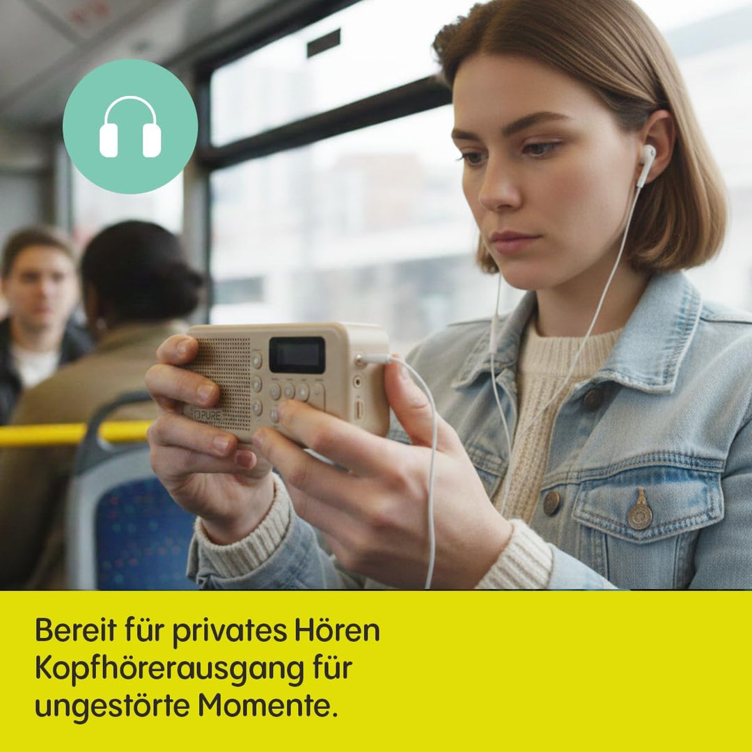 Pure Elan Move Tragbares Digitalradio DAB+ & FM mit Bluetooth 5.3, Ultra‑kompaktes Taschenradio mit