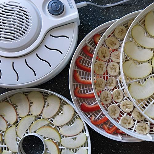 MPM MSG-01 Elektrischer Lebensmitteltrockner, 5 ausziehbare Schalen von 28 cm, Obst, Pilze und Gemüs