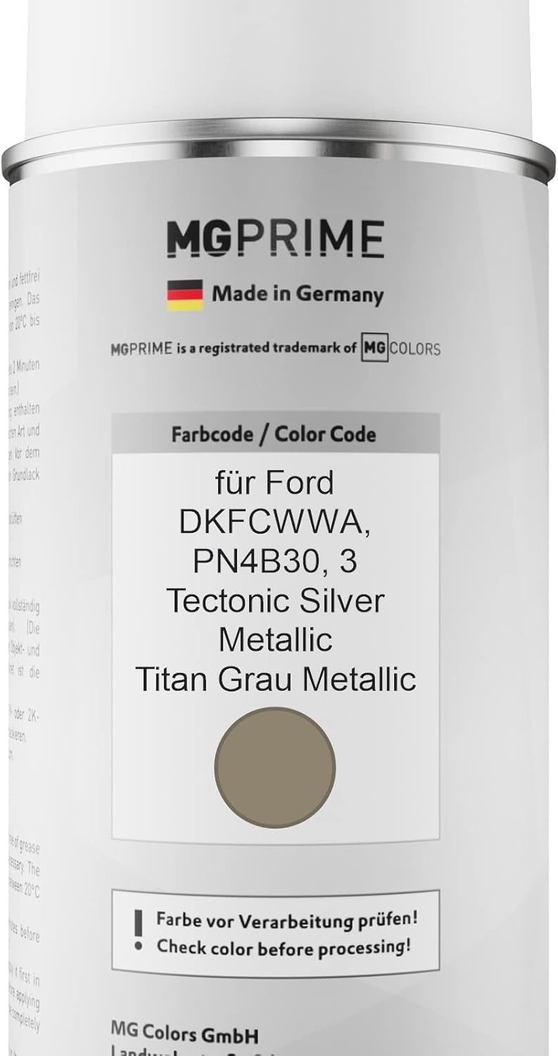 MG PRIME Autolack Sprühdosen Set für Ford DKFCWWA / PN4B30 / 3 Tectonic Silver Metallic/Titan Grau M