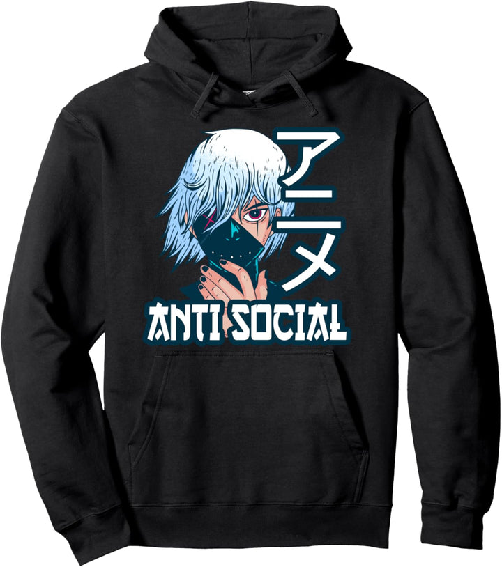 Anti Social Anime Japanisches Manga Pullover Hoodie