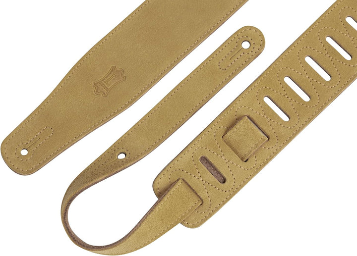 Levy's Gitarrengurt (Veloursleder, ca. 6,4 cm breit) goldbraun Bräunen, Bräunen