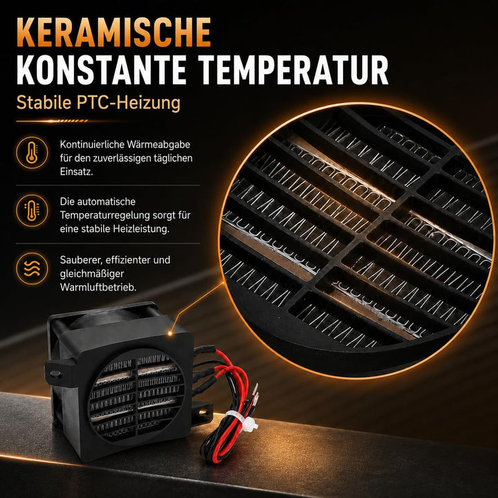 Telituny Heizung 220V 300W PTC-Heizung mit Lüfter Elektrischer Keramik-Thermostat PTC-Lufterhitzer H