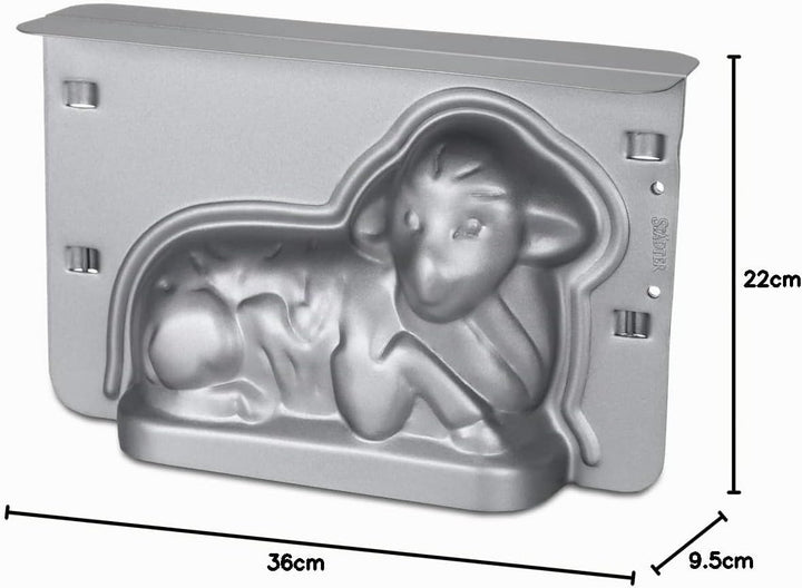 Städter Backform in Form eines Osterlamm, aus silberfarbenem Metall, Temperaturbeständig bis 230 °C,