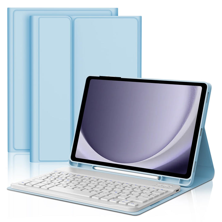 Hülle mit Tastatur für Samsung Galaxy Tab A9 Plus 11 Zoll 2023, QWERTZ Deutsche Magnetisch Abnehmbar