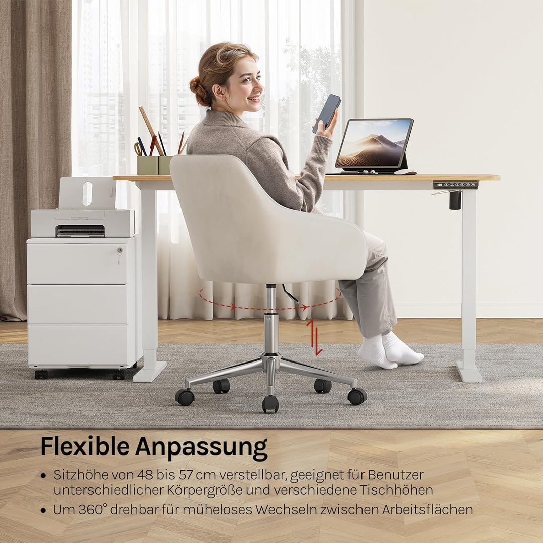 WOLTU Homeoffice Stuhl, Schreibtischstuhl, Drehstuhl, Schminkstuhl, höhenverstellbar, bis 150 kg bel