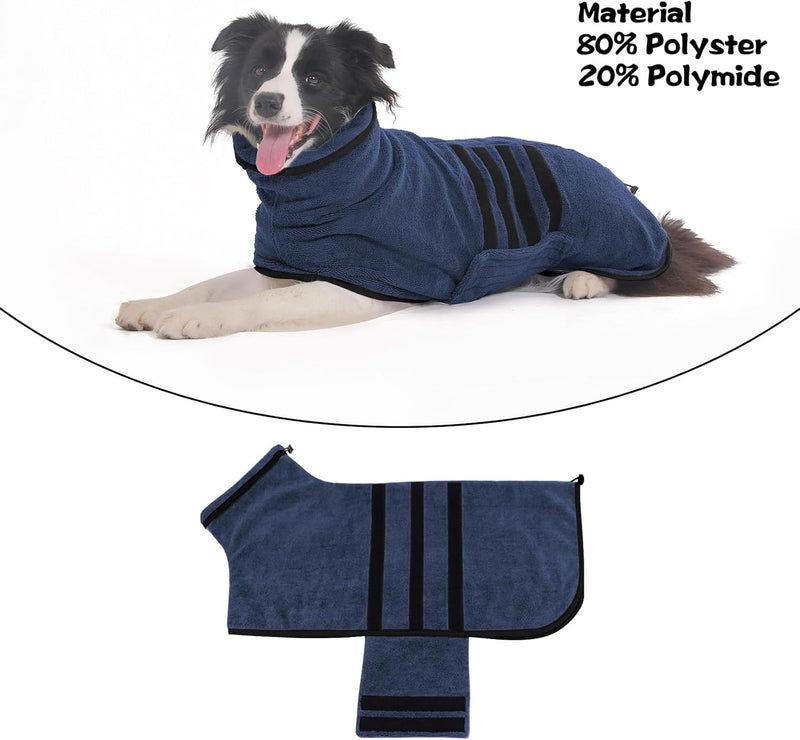 HezzLuv Bademantel für Hunde, Hundebademantel Aus Mikrofaser Für Mittlere Und Grosse Hunde, Saugstar