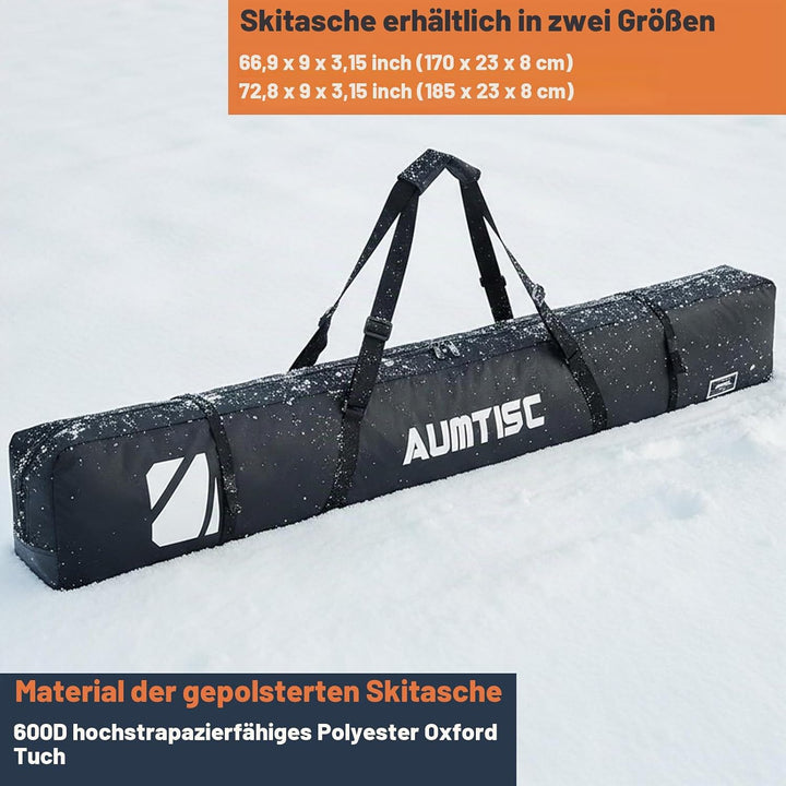 AUMTISC Skitasche Skisack Gepolstert Snowboardtasche Zum Transport Von Skiausrüstungstasche Mit vers
