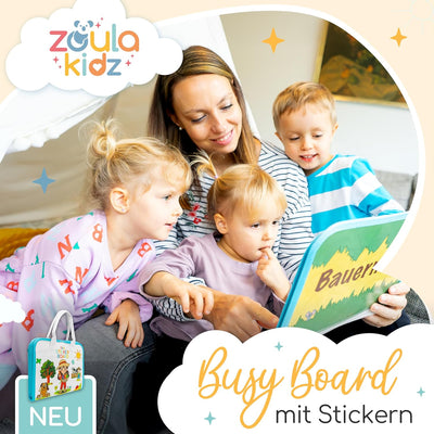zoula kidz® Stickerbuch ab 3 Jahre - hochwertige, Wiederverwendbare Sticker ohne Klebstoff - Sticker
