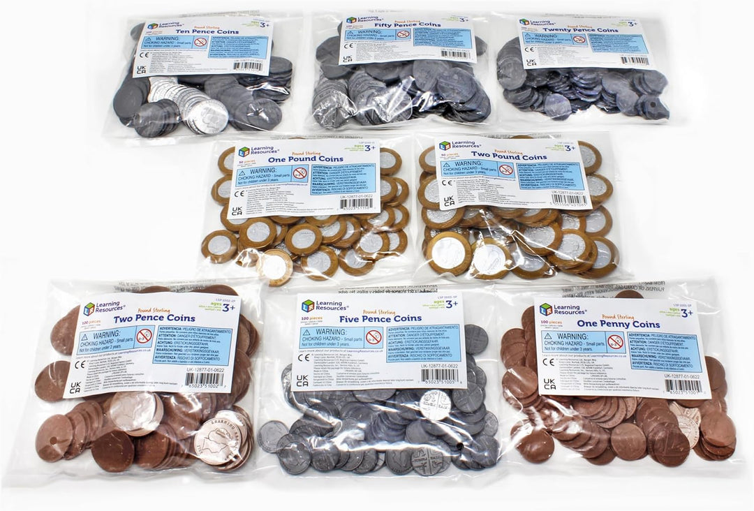 Learning Resources Umfassende Spielgeld-Packung, Set mit 700 Teilen Einzelbett, Einzelbett