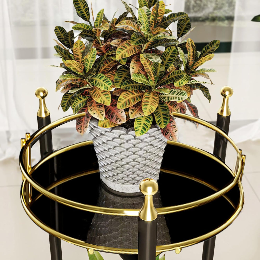 [en.casa] Blumenständer Oulainen Pflanzenständer mit 2 Ablagen Blumentöpfe Regal Pflanzenregal Blume