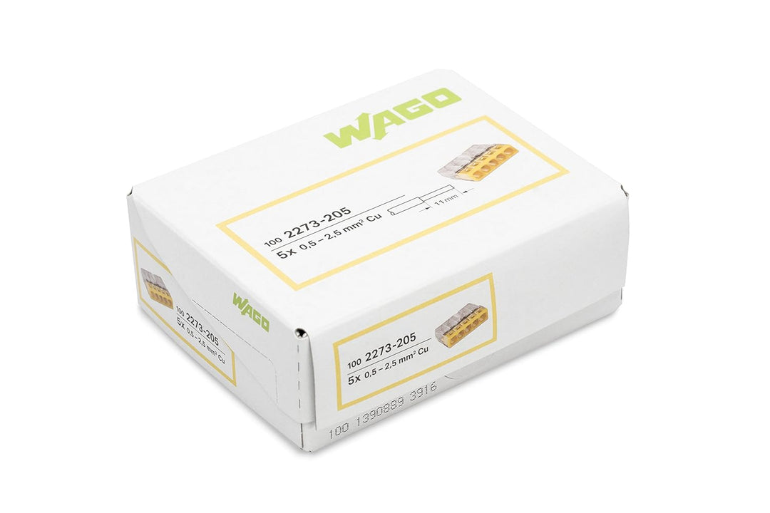 WAGO® Klemme, 5-Leiter, Verbindungsdosenklemme, 2273-205 (100 Stück) & ® Klemme, 8-Leiter, Verbindun
