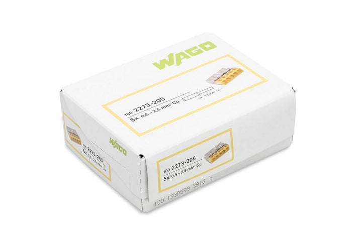 WAGO® Klemme, 5-Leiter, Verbindungsdosenklemme, 2273-205 (100 Stück) & ® Klemme, 8-Leiter, Verbindun