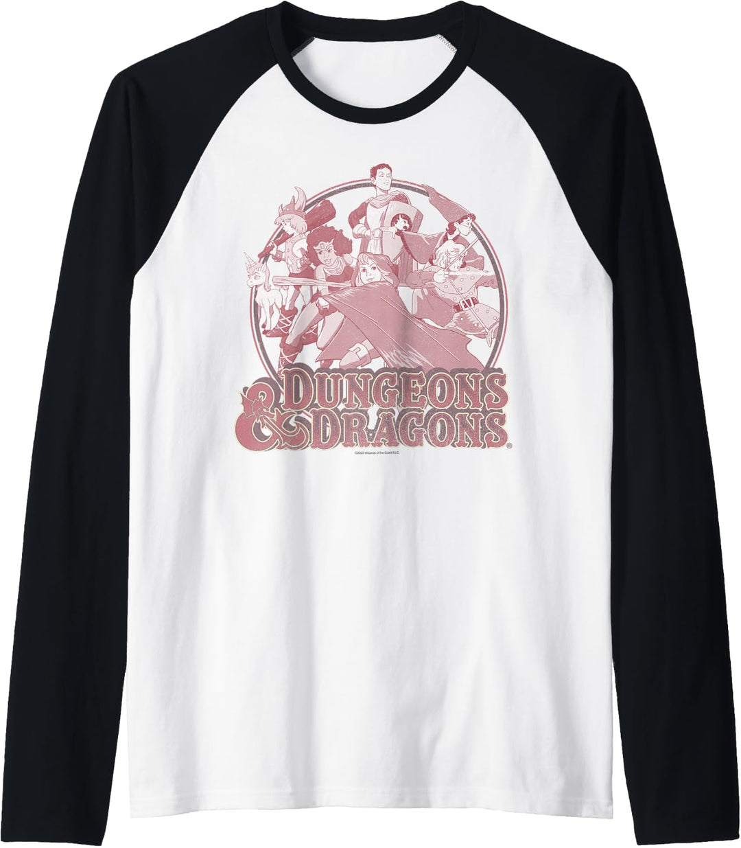Dungeons &amp; Dragons Pink Group Shot Badge Raglan