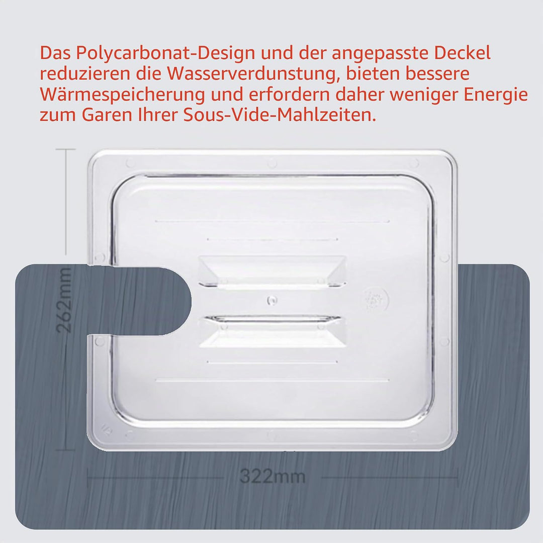 SousVideTools Behälter aus Polycarbonat, 11,6 l, mit Deckel passend für den Sous-Vide-Stick von Anov