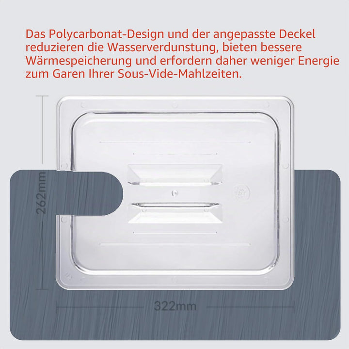 SousVideTools Behälter aus Polycarbonat, 11,6 l, mit Deckel passend für den Sous-Vide-Stick von Anov
