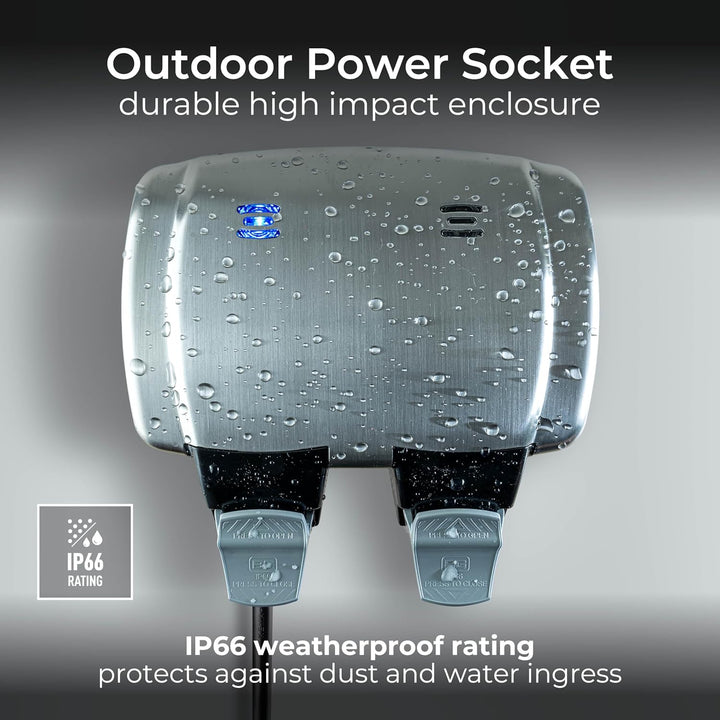 BG Electrical WPL22 IP66 2-Fach 13 A dekorative wetterfeste Schaltersteckdose für den Aussenbereich