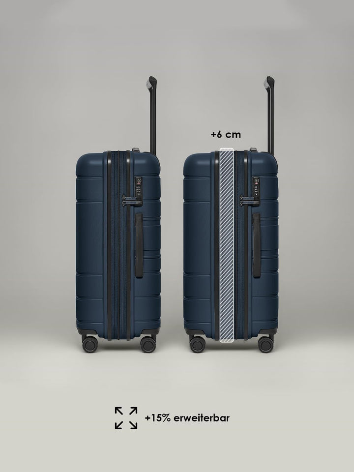 REDOLZ Hartschalen Check-in Koffer | Mittelgrosser M Trolley 46 x 28 x 66 cm mit Dehnfalte aus hochw