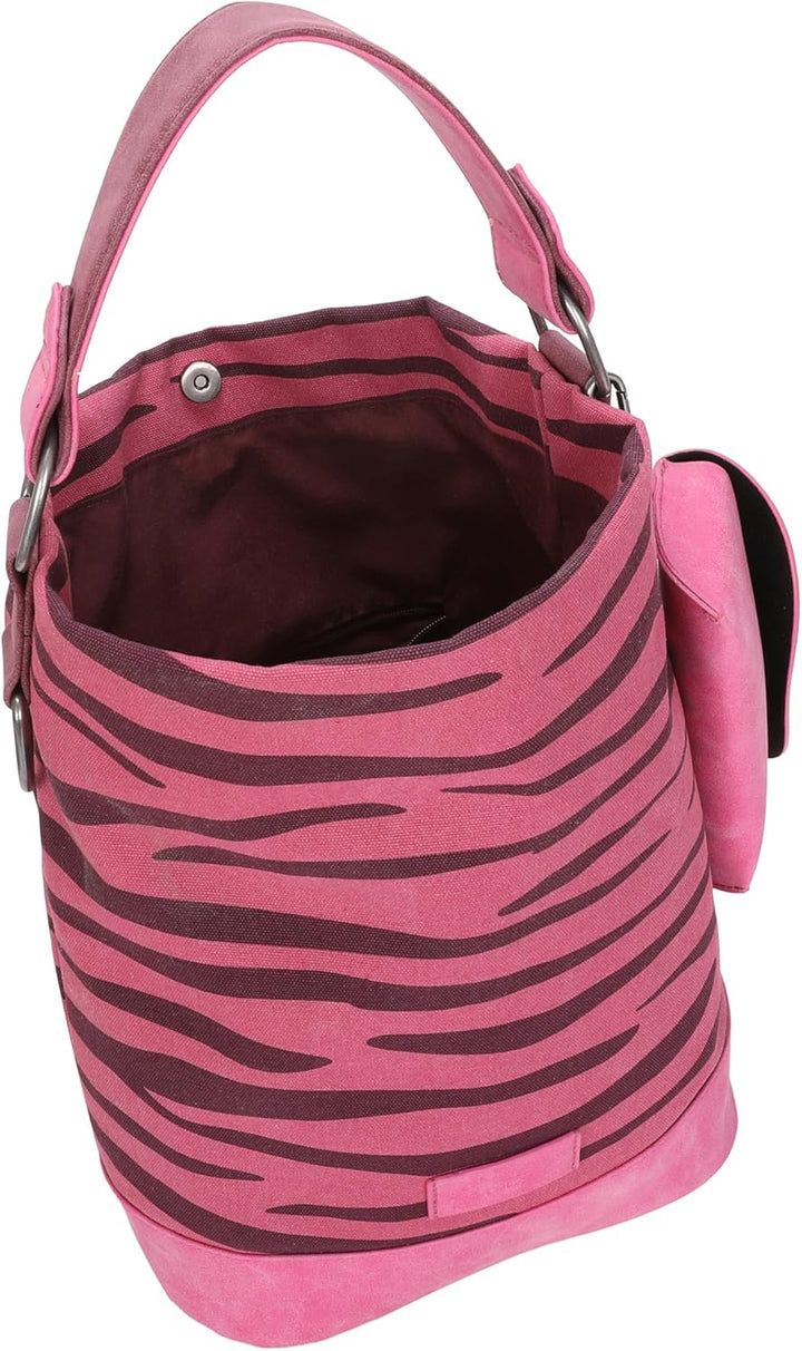 Fritzi aus Preussen Damen Izzy07 Canvas Hobo-Tasche Zebra Pink, Zebra Pink